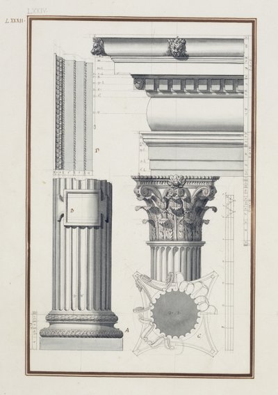 Dettagli di un ordine composito, c.1750 da Giovanni Battista Borra